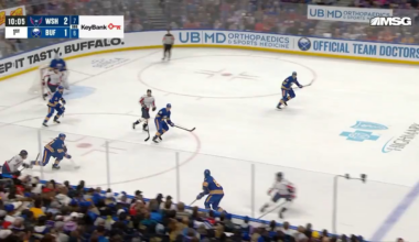 Incredible effort by Doan gets Tuch the puck and he scores to tie it.