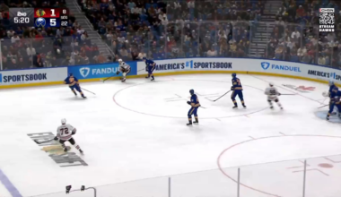 Alex Vlasic ends a 9-game point drought by blasting home his 2nd goal of the season.