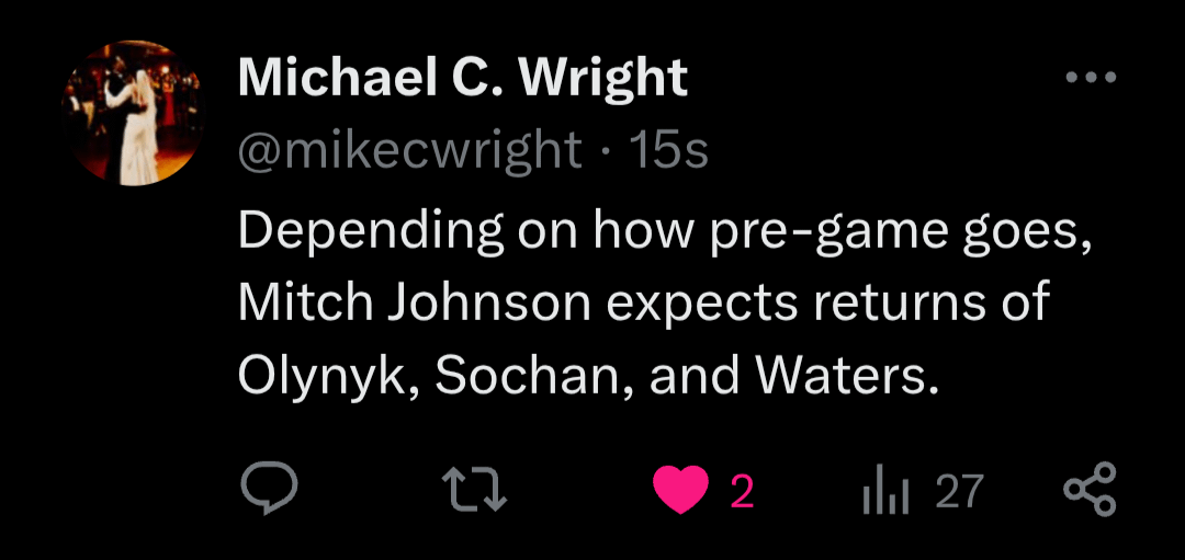 Possible returns tonight