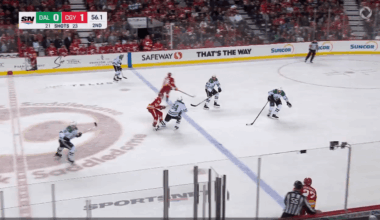 Mikko Rantanen received 5 minute major and a game misconduct for this boarding Matt Coronato.