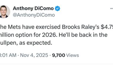 [DiComo] Mets excercise club option on Brooks Raley