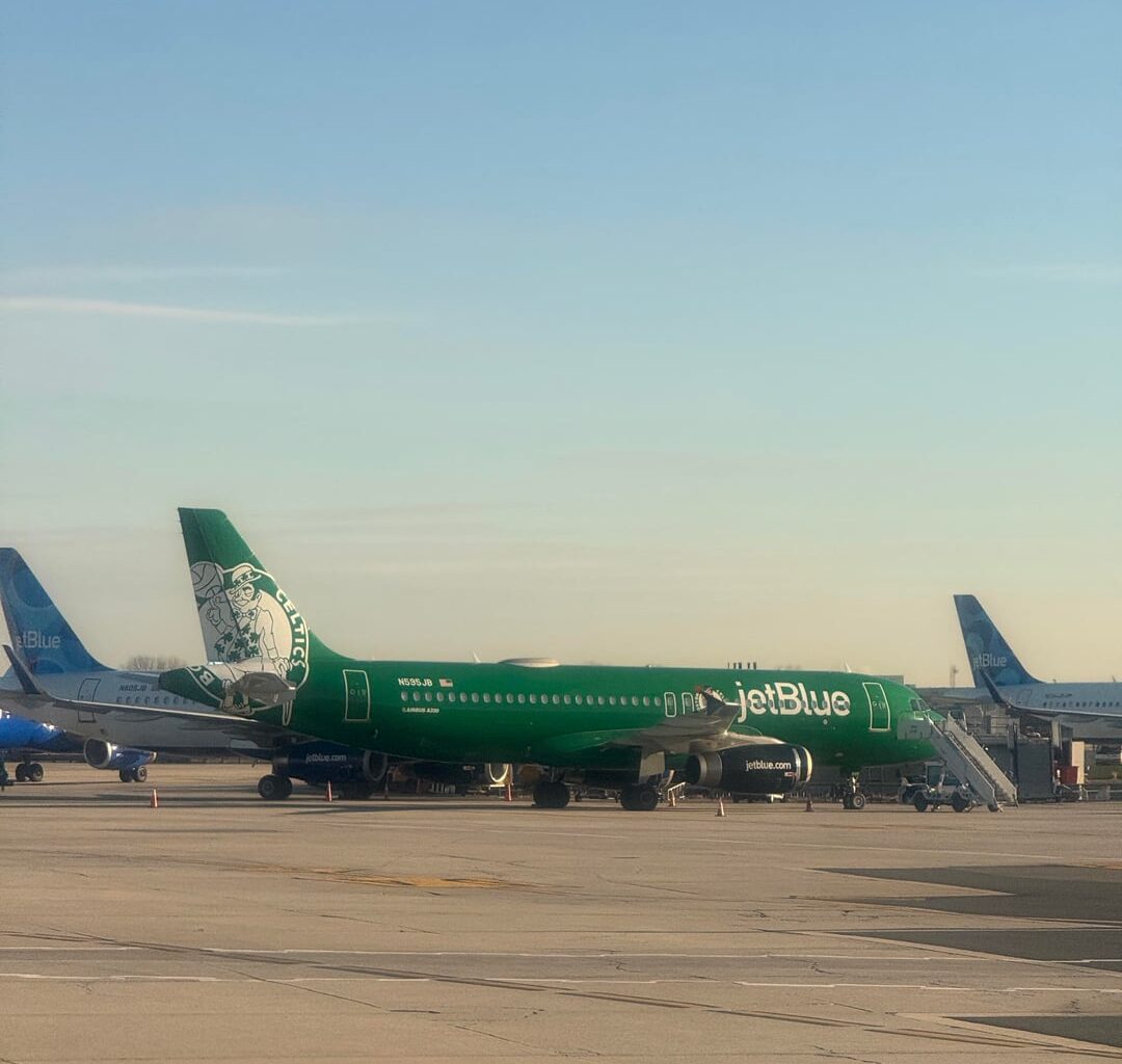 Celtics and Bruins plane at JFK