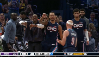 Love the shenanigans we do. From the barking, to the towels last year, and now the thumbs down for layups/weak dunks 😂