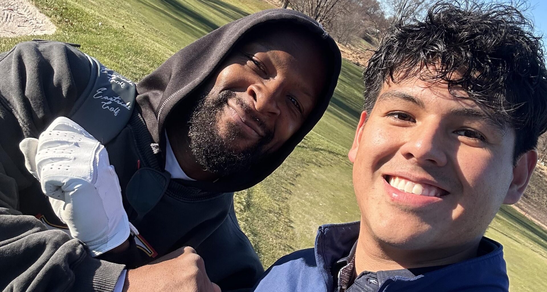 Met Dante Hall at the course