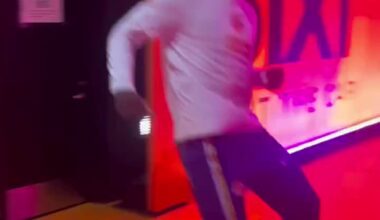 LeBron saw his mother in the tunnel, and stopped to give her a kiss on the cheek before he ran onto the court.