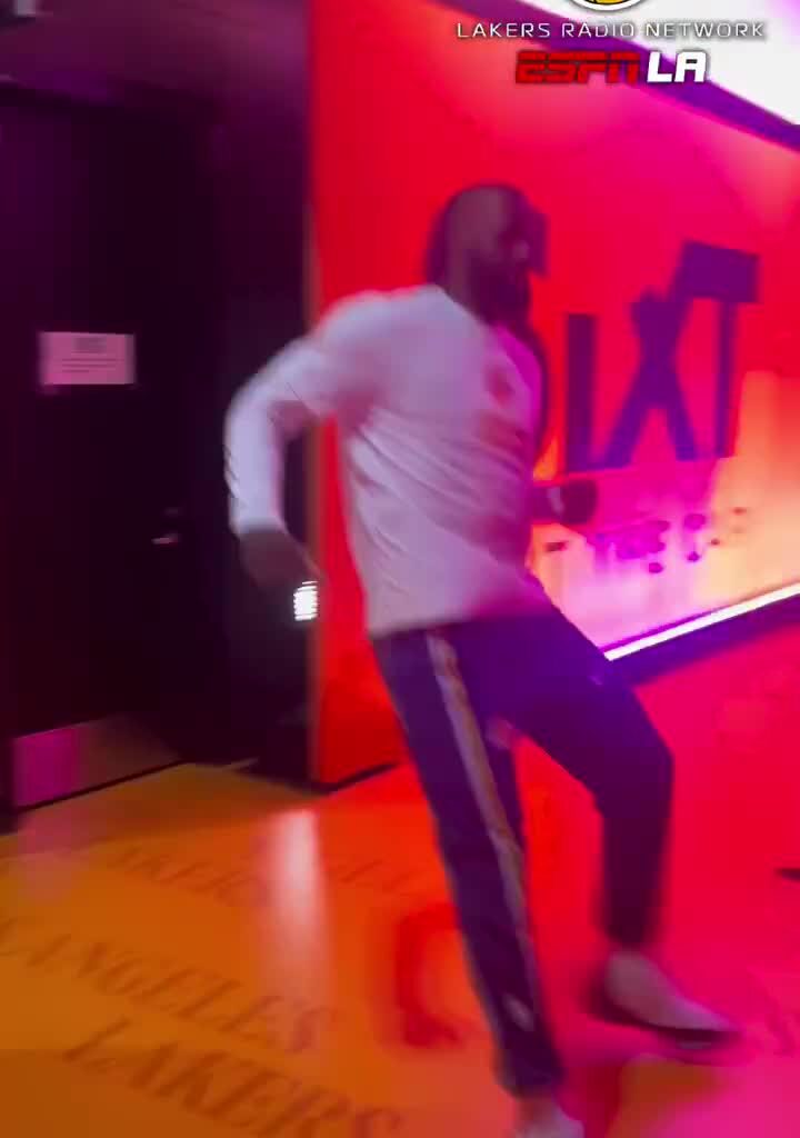 LeBron saw his mother in the tunnel, and stopped to give her a kiss on the cheek before he ran onto the court.