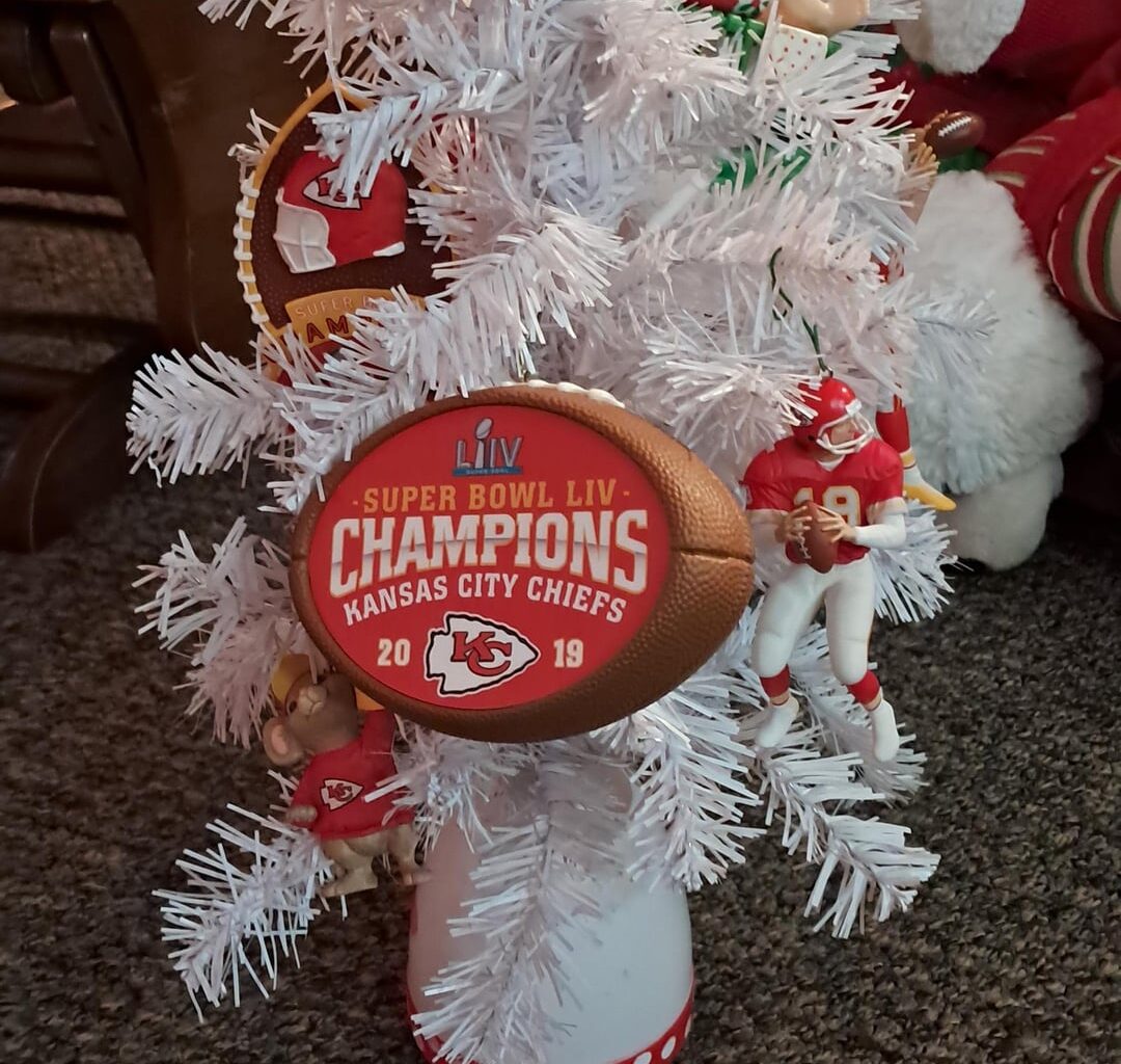 My Mom's own personal Chiefs ornament collection.