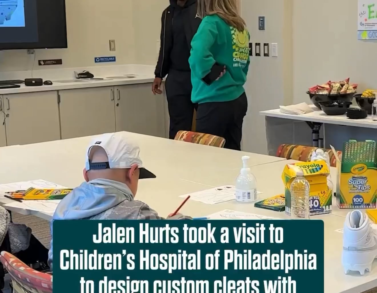 [Eagles] QB1 met with some special friends to help design his #MyCauseMyCleats