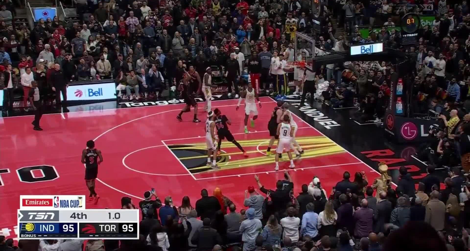 [Highlight] Brandon Ingram proves why he's a hooper's hooper, getting the final bucket of the game with a clutch 2 to put the Raptors in the lead | Pacers fail to score on the final possession with 0.6 on the clock