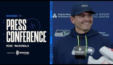 Head Coach Mike Macdonald Gives Final Updates Ahead of Week 12 at Titans