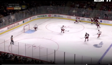 Teddy Stiga is the one who ends up getting ejected (and getting an automatic one game suspension on this play)