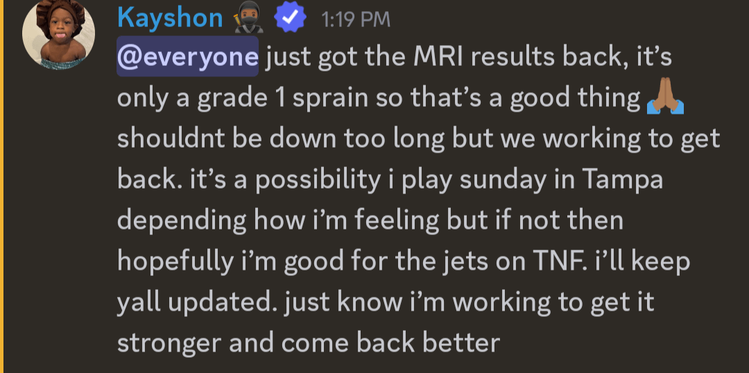 Kayshon Boutte confirms grade 1 sprain, hopes to be back vs the Jets