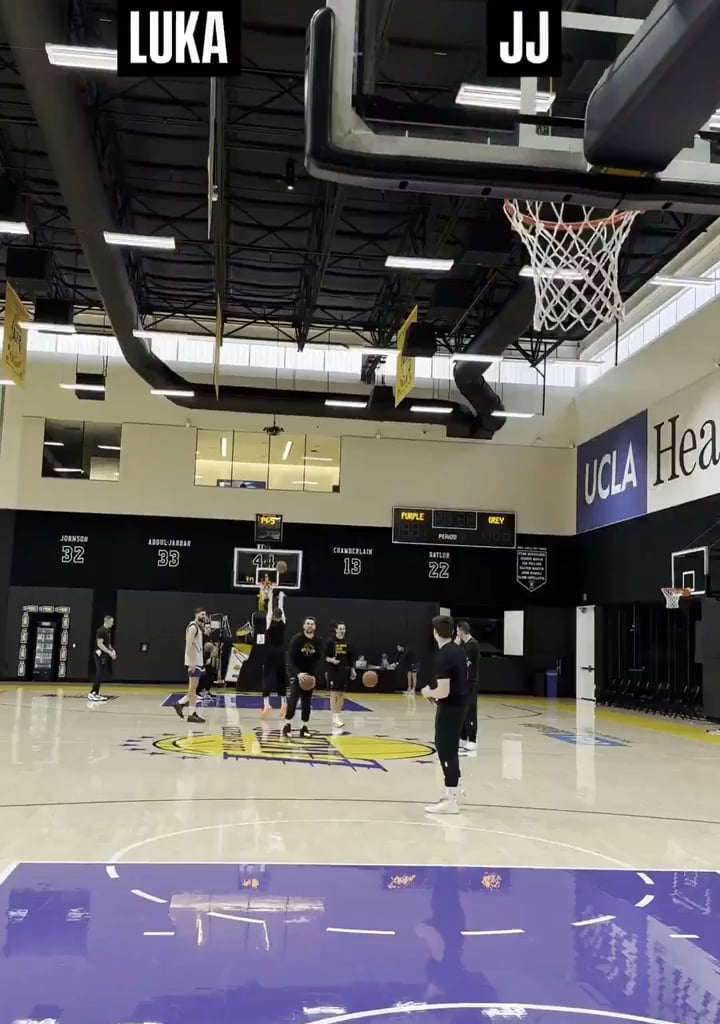 Coach JJ vs Luka halfcourt shot contest