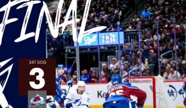 Damn, Vasilevskiy was a wall. 347 shots faced. Only allowed 3 goals. A .991 save percentage. What a beast.