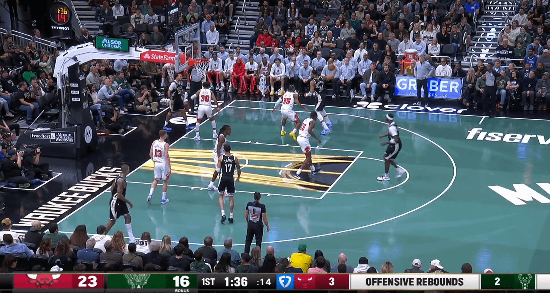 Giannis Antetokounmpo (41 PTS, 15 REB, 9 AST) tallies his 56th career regular season game of 40+ points, passing Kareem Abdul-Jabbar for the most such games in franchise history.  Milwaukee defeats Chicago 126-110 to win their NBA Cup opener.