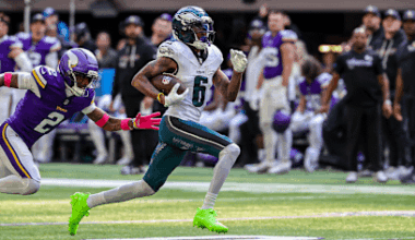 DeVonta Smith is currently on pace to set a career high in receiving yards. He is on pace for a total of 1,224 yards, potentially surpassing his previous high of 1,196 which he achieved in 2022.