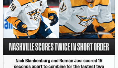 Blankenburg and Josi set a record for fastest goals scored by defensemen