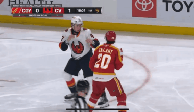 Kaden Hammel brings down the hammer 2 minutes into today’s game against Calgary Wranglers!