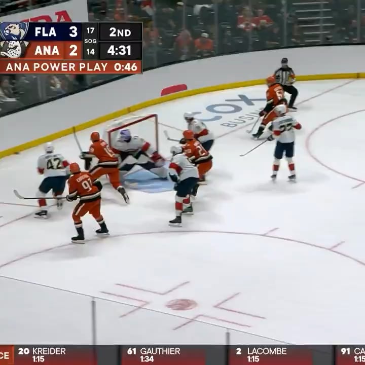 [Highlight] Cutter Gauthier with his first career hat trick as the Ducks tie it at the Pond