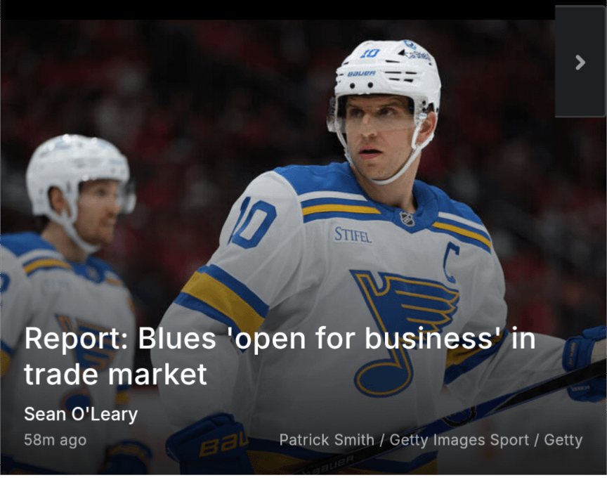 The Blues fire sale is apparently open for business