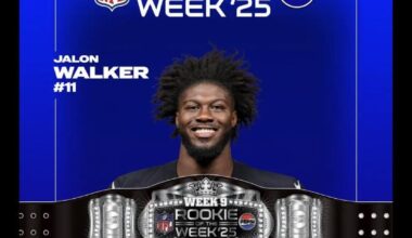 Jalon is Rookie of the Week for Week 9