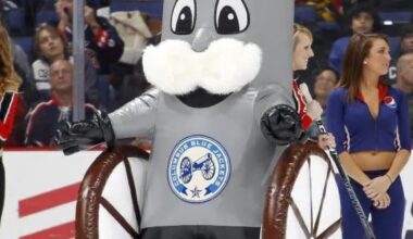 On this day 15 years ago, the Blue Jackets unveiled their then-new secondary mascot: Boomer, an inflatable cannon with a giant, fluffy mustache.