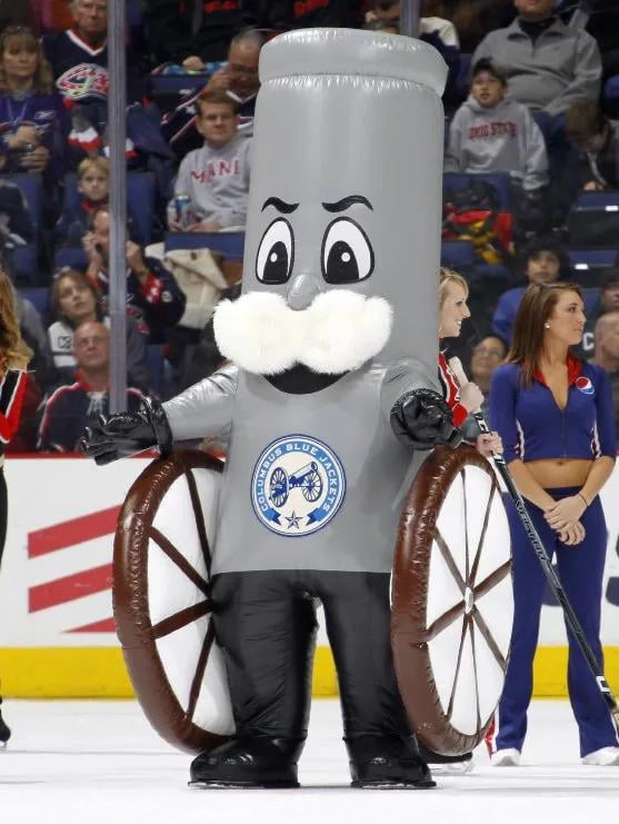 On this day 15 years ago, the Blue Jackets unveiled their then-new secondary mascot: Boomer, an inflatable cannon with a giant, fluffy mustache.