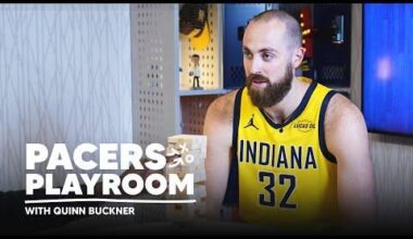 Jay Huff Shows Off CRAZY Jenga Skills with Quinn Buckner in the Pacers Playroom