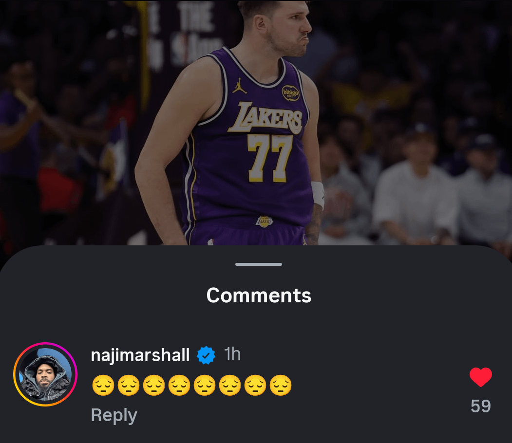 Naji's comment to Luka's new IG post 😔
