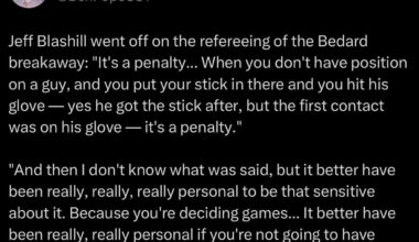Jeff Blashill on the missed penalty on Bedard’s breakaway
