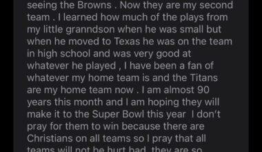 I hope bobbiewalbi is doing great. Sorry that the Titans are disappointing you Bobbie