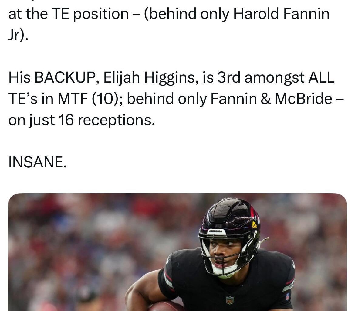 Higgins could be TE1 for a few teams