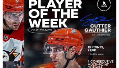 Cutter named NHLPA player of the week