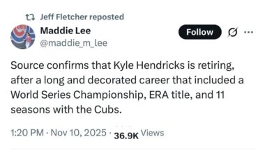 Hendricks officially retiring