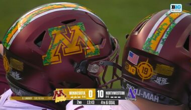 The University of Minnesota football team has ivy on their helmets. They’re playing Northwestern at Wrigley Field today