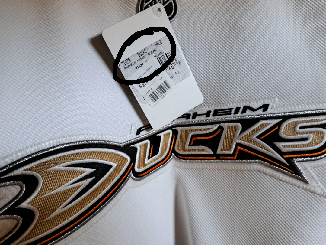 The tag of my '08 signed Cory Perry jersey...