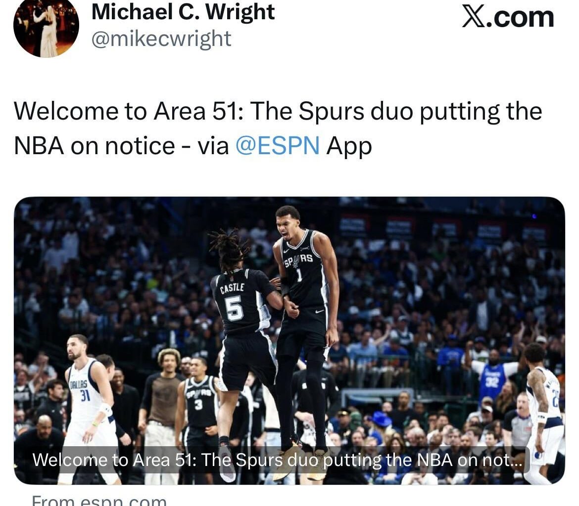 [ESPN] Welcome to Area 51: The Spurs duo putting the NBA on notice by Michael C. Wright