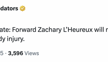 [Nashville Predators] Injury Update: Forward Zachary L’Heureux will miss 4-6 weeks due to a lower-body injury.