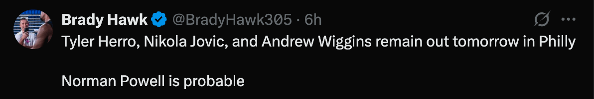 Norman Powell is probable