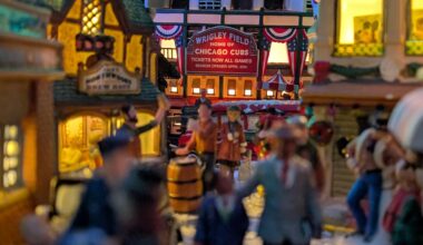 Beautiful night at the landmark in my Christmas village!