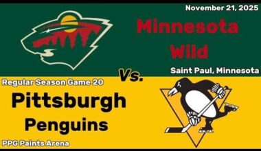 Minnesota Wild vs Pittsburgh Penguins | November 21, 2025 | All Goals