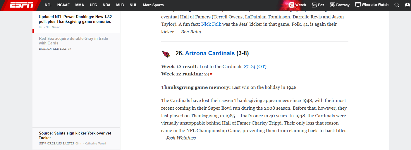Even ESPN knows we are the ones who beat ourselves