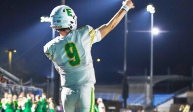 First round Blackhawks draft pick Mason West threw for 314 yards and four touchdowns last night and also ran for another to lead Edina to the Prep Bowl with a 42-41 win over Minnetonka.