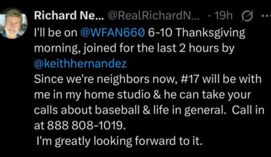Keith will be on w/ Richard Neer 8-10AM Thanksgiving morning