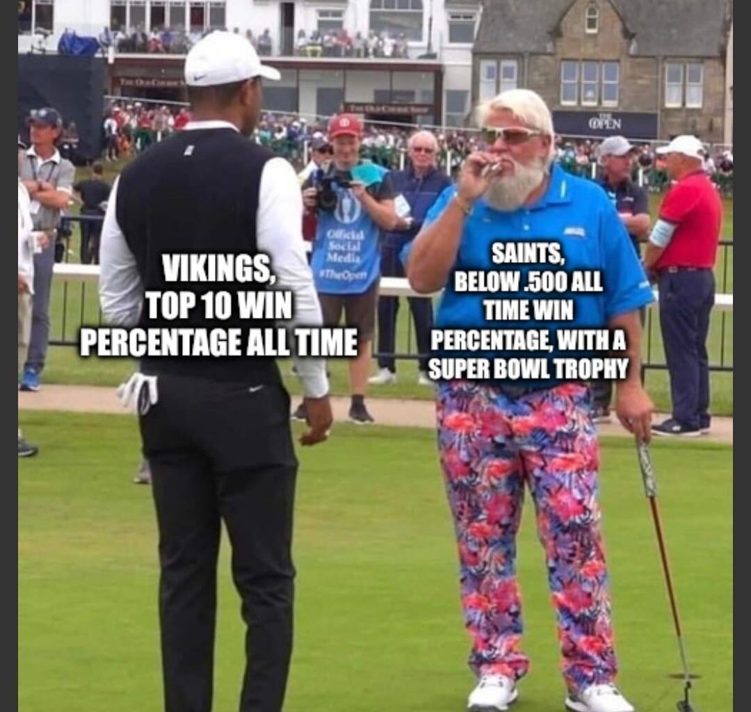 Got a buddy who's a Vikings fan, sometimes gives me grief for our down years lately, but at least we can be petty by showing off our Lombardi lol. Who Dat!