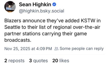 KSTW in Seattle to show Blazer games