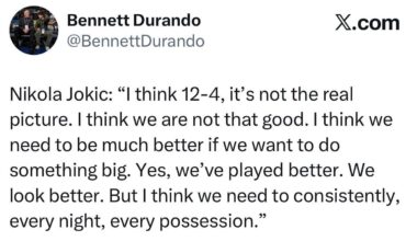 Jokic on the state of this team