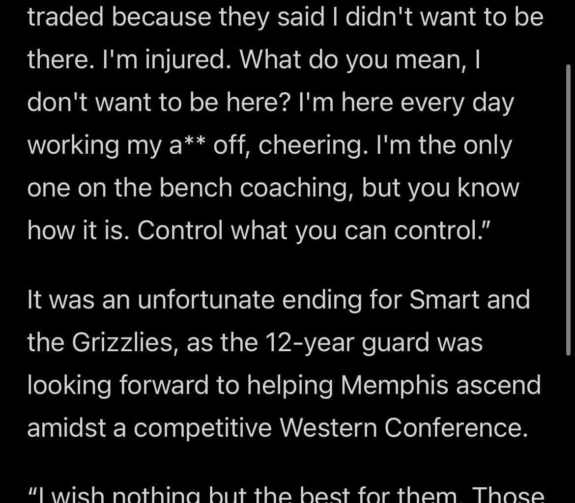Marcus Smart’s comments on being traded from Memphis