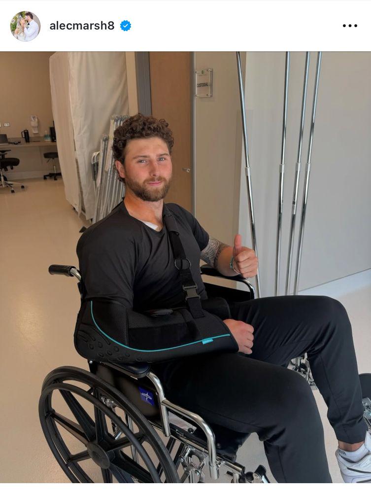 [Rogers] Alec Marsh’s surgery last month was a right labral repair, so he’s looking at a long road to recovery, maybe up to a year. Marsh missed all of 2025 with a shoulder injury.
