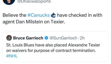 [Dhaliwal] Believe the #Canucks  have checked in with agent Dan Milstein on Texier